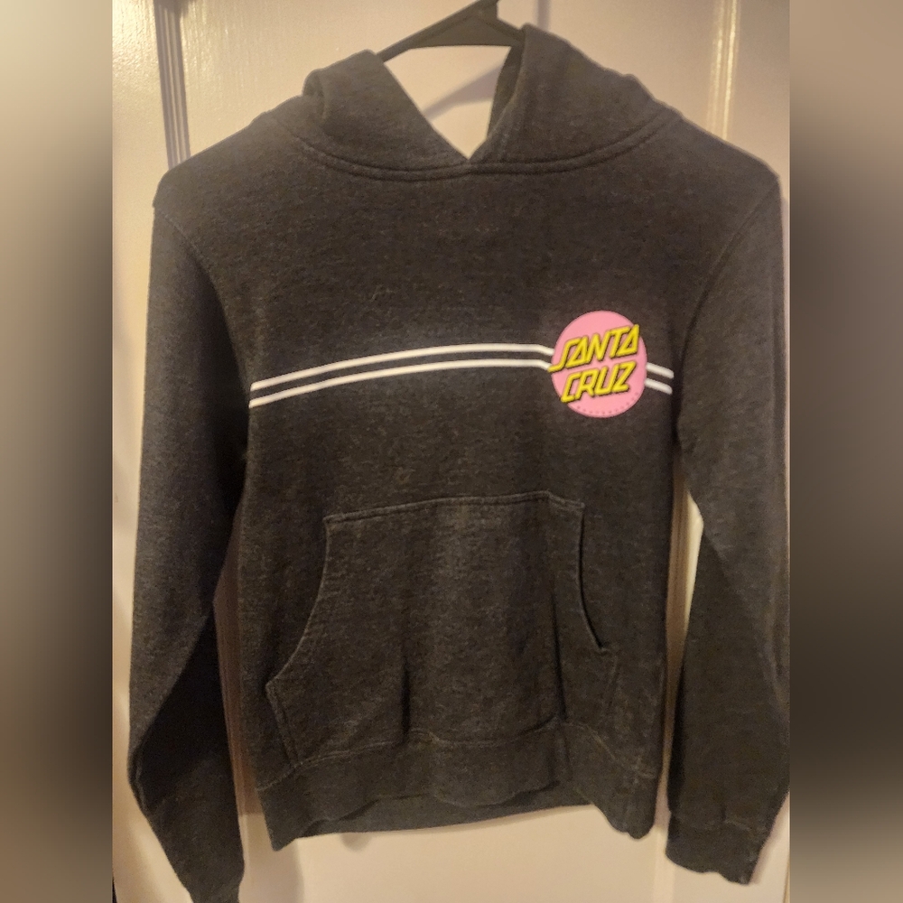 Santa Cruz Black Hoodie with Pink Logo